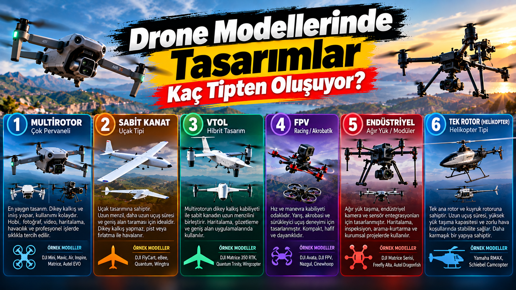Drone Modellerinde Tasarımlar Kaç Tipten Oluşuyor